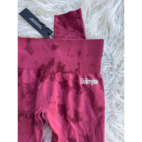 Civil Regime Blush Red Reaper Wash Kelly Seamless Leggings Size Medium - Picture 4 of 8
